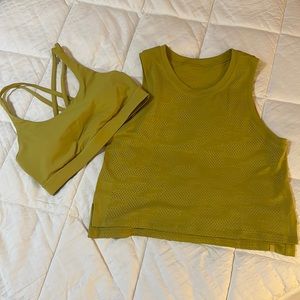 lulu crop tank & energy bra